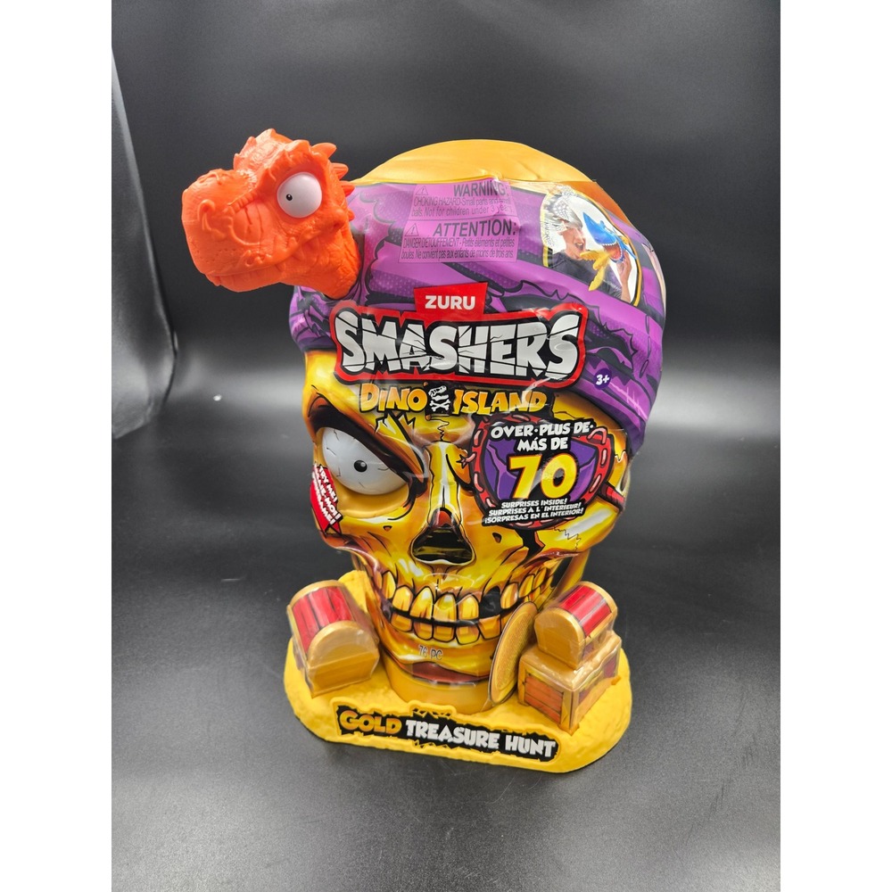 Zuru Smashers Dino Island Giant Skull Gold Treasure Hunt 70+ Surprises 74123A